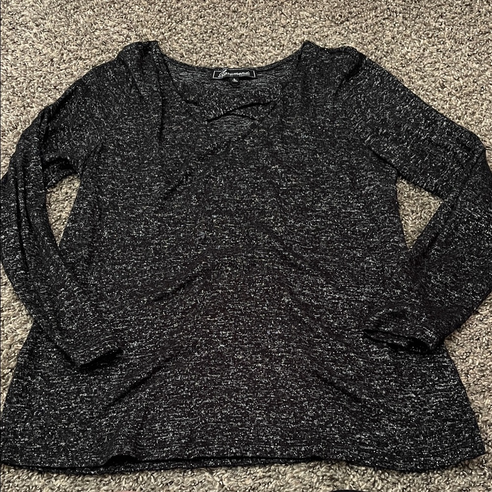 Apt. 9 Dark Gray Long Sleeve Top